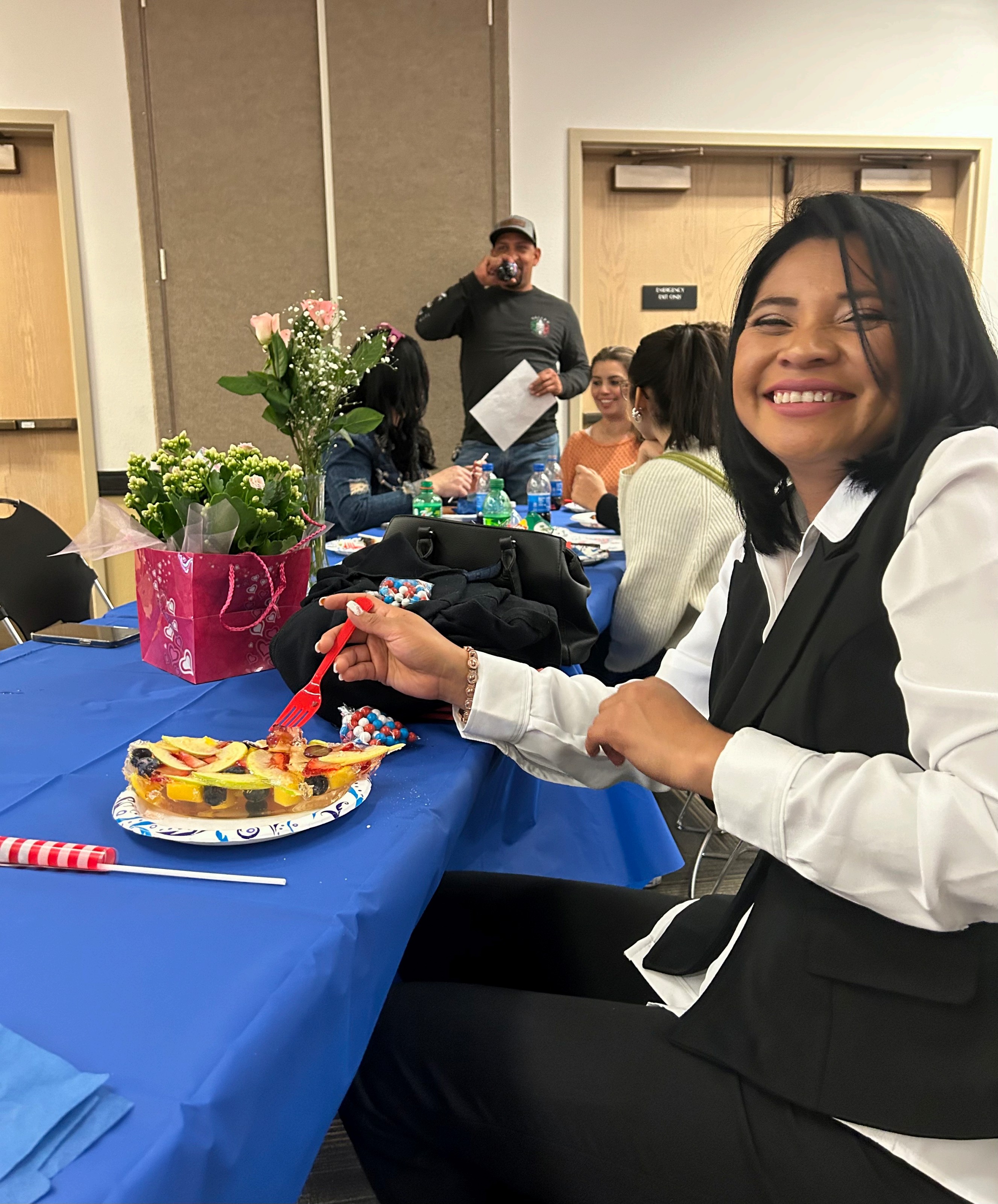 Flor and her boat of jello — class celebration