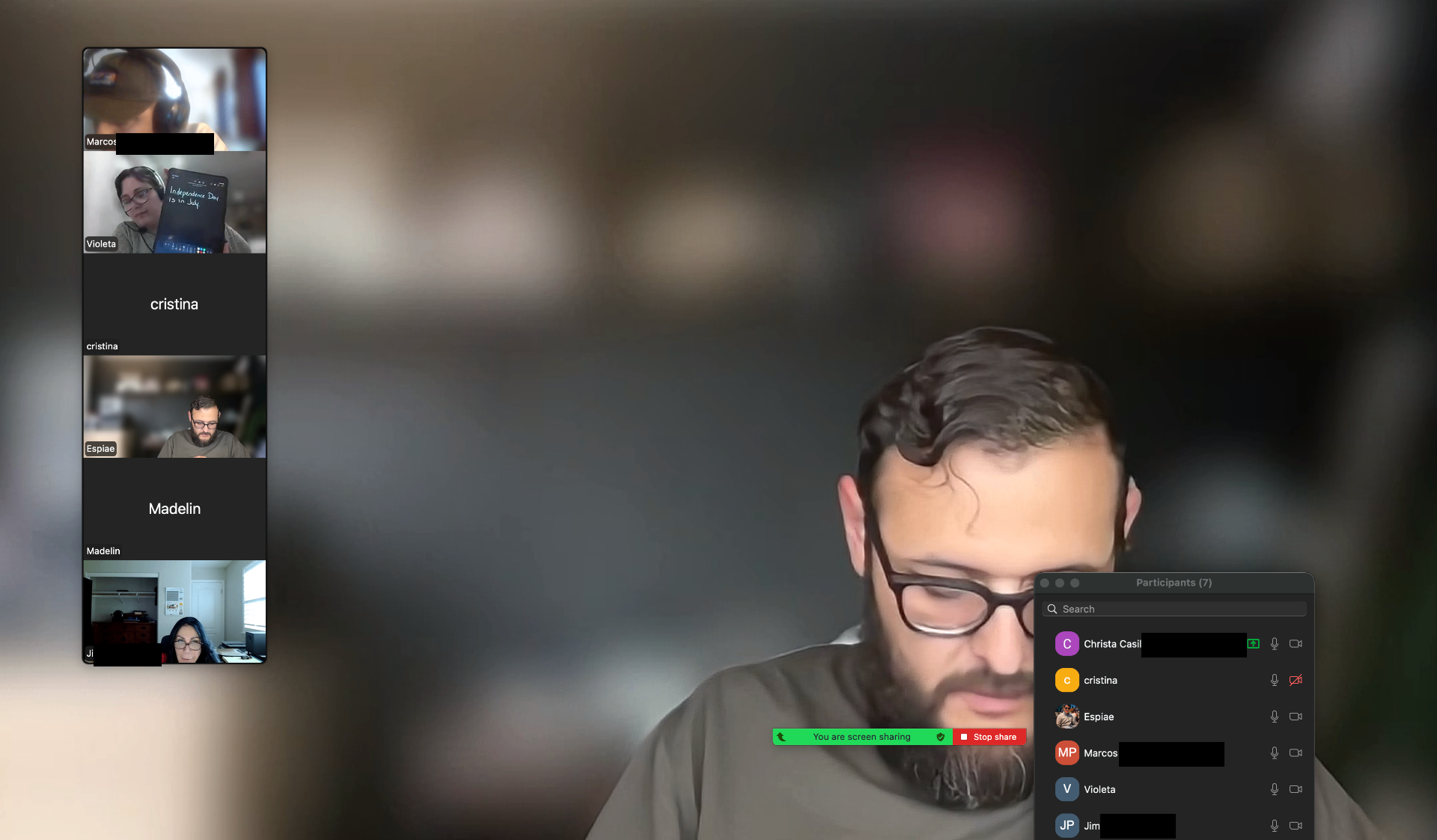 Saturday Zoom class (April 2026)